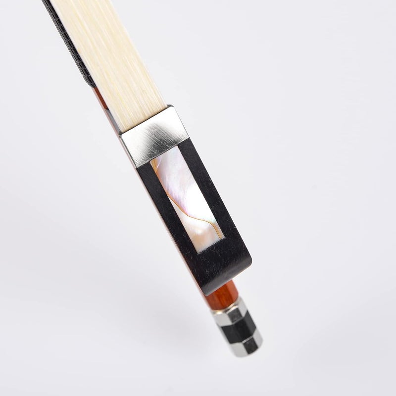 WinsterBow Brazilwood Ebony Violin Viola Cello Bow Full Size Ebony Frog with Natural Horsehair (viola Bow 1/2) - Image 3